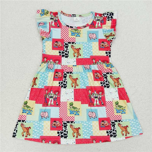 Toy Story Colorful Block Flying Sleeve dress 玩具总动员彩色方块飞袖裙