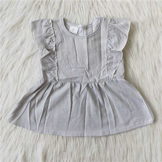 G2-19-5'' Woven striped sleeveless lace top