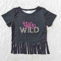 G2-11-6'][ WILD Black tassel short sleeves