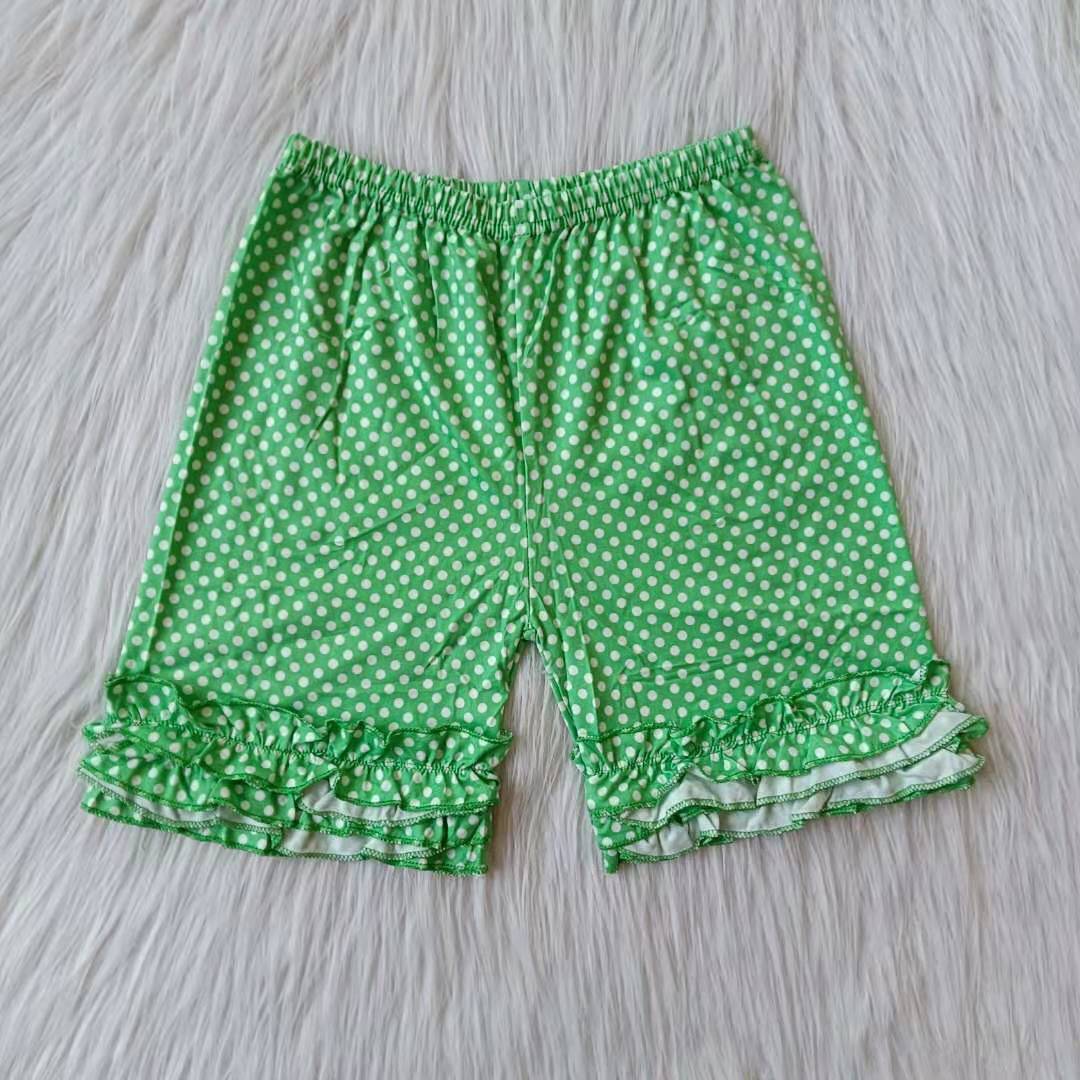 G2-4-2*/ Polka dot green three-layer lace shorts