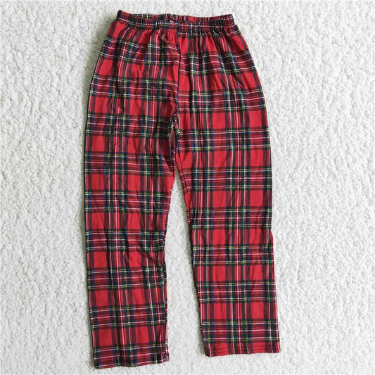 RTS SALES NO MOQ G2-12-8*/. Adult Mixed Plaid Straight Pants