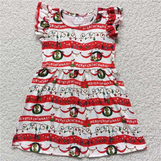 Colorful Bells Red and White Flying Sleeve Dress 彩色铃铛红白飞袖裙