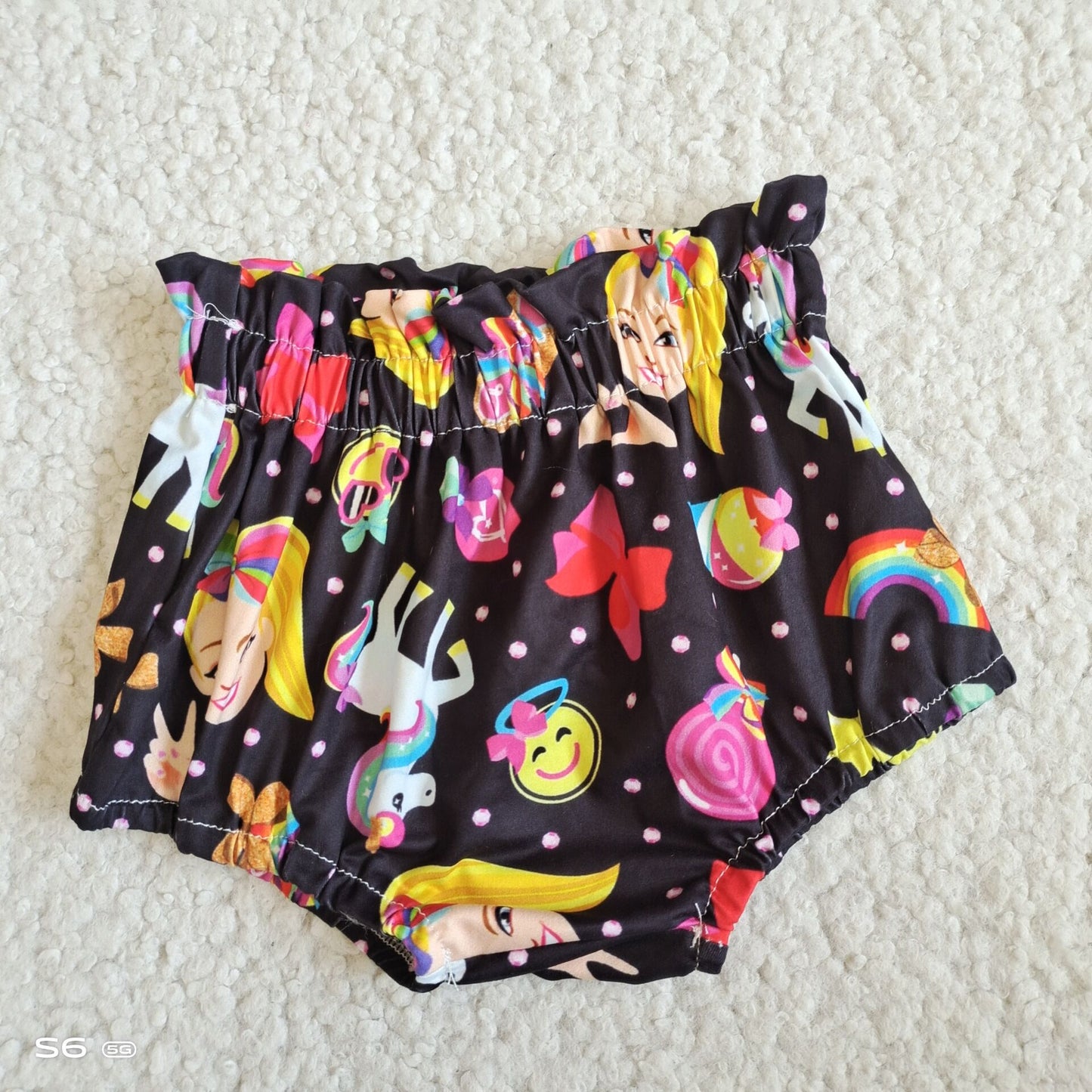 G5-16-3.\* Girls' Rainbow Bow Black Thong