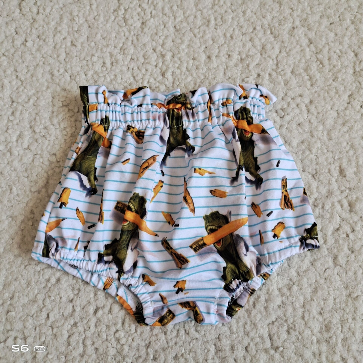 G5-16-4. Dinosaur pencil blue striped thong