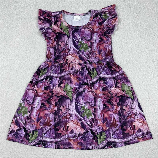 Dry leaves purple flying sleeve dress 干枯树叶紫色飞袖裙