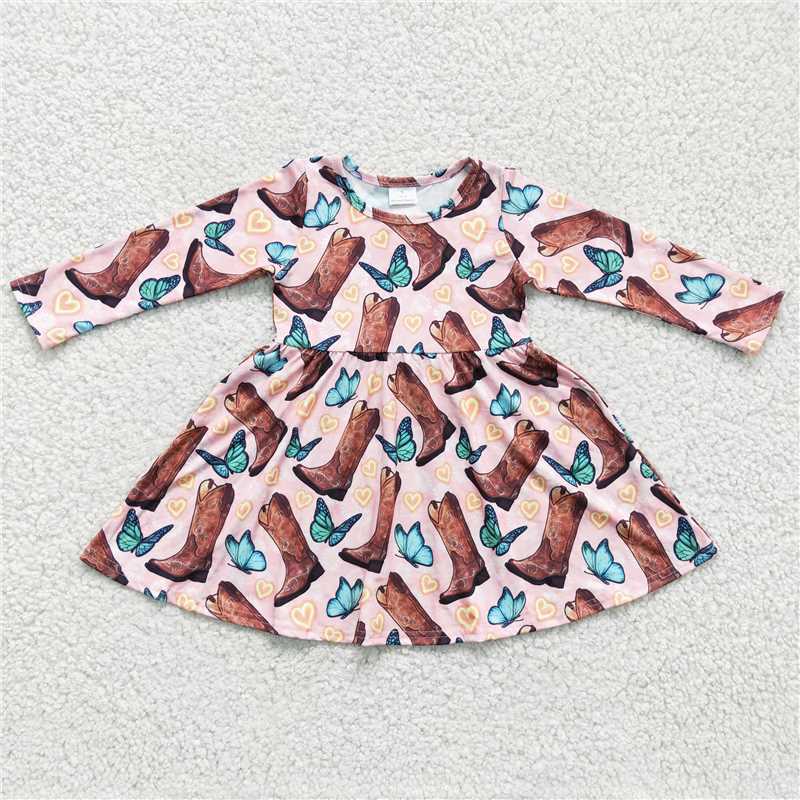 RTS NO MOQ Baby Girl Clothes Valentine Long-sleeved dress