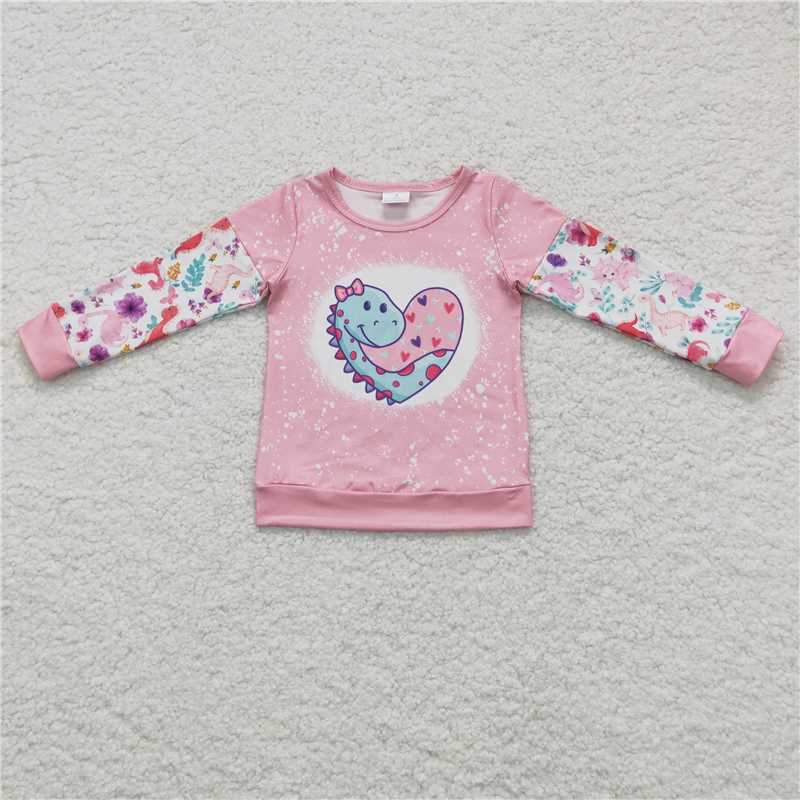 RTS NO MOQ Baby Girls Valentine Long Sleeve top Print Styles