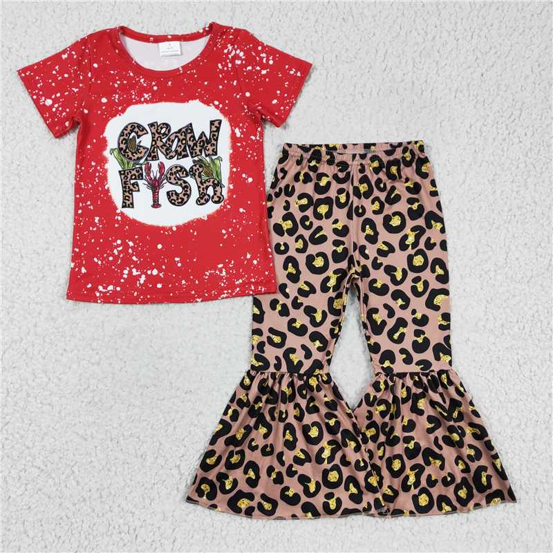 RTS NO MOQ Baby girl clothes Valentine Love Short Sleeve Pants Suit