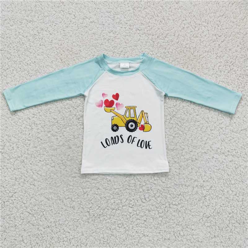 RTS NO MOQ Baby Boys Valentine Long Sleeve tops