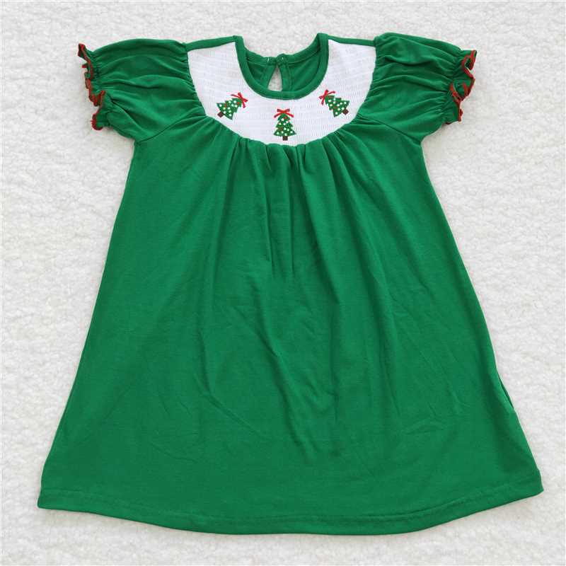 RTS NO MOQ Embroidery summer skirt Christmas smock dress