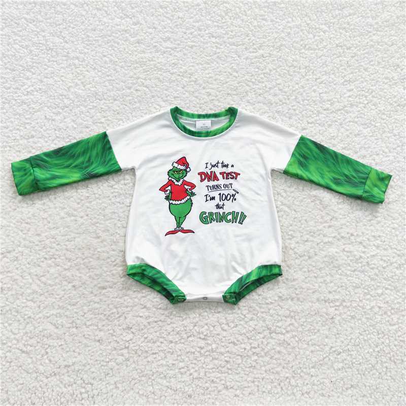 RTS NO MOQ Baby kids cartoon Christmas character long sleeve short romper