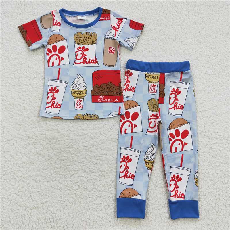 RTS NO MOQ Baby Girls And Boys Chick Short Sleeve Top Pants Set