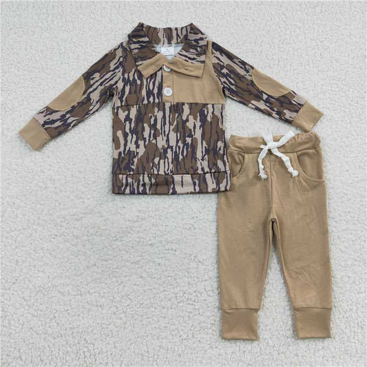 BLP0239 Camouflage Light Brown Long Sleeve Trouser Set