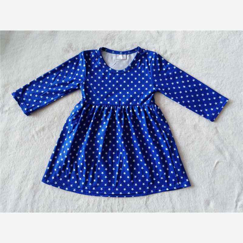 RTS NO MOQ SALES  G4-6 Five-pointed star blue dress