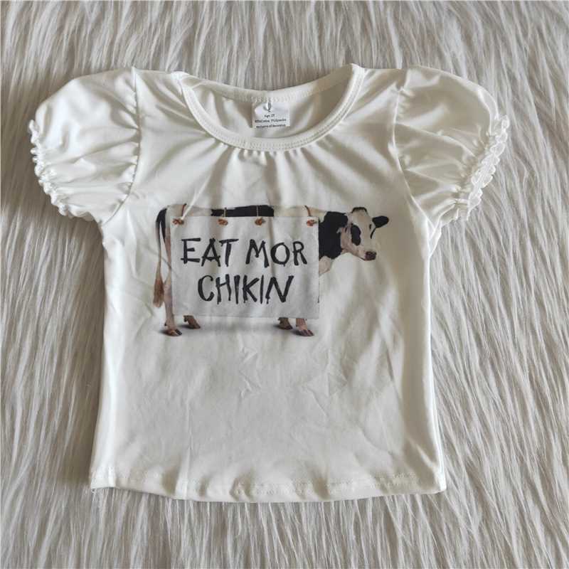 C2-1 Girls Cow Short Sleeve Top