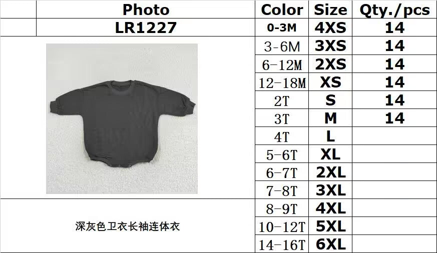 rts no moq LR1227 Dark Gray Sweater Long Sleeve Bodysuit