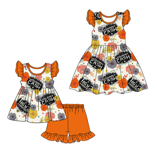 12.30 custom each style moq 5eta 4-6week Sibling Sister CASH baby girl short sleeve shorts sets and dresses match design