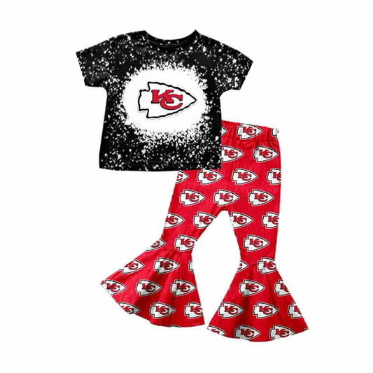 custom moq 3 eta 6-7weeks baby girl clothes black and red short-sleeved trousers sets