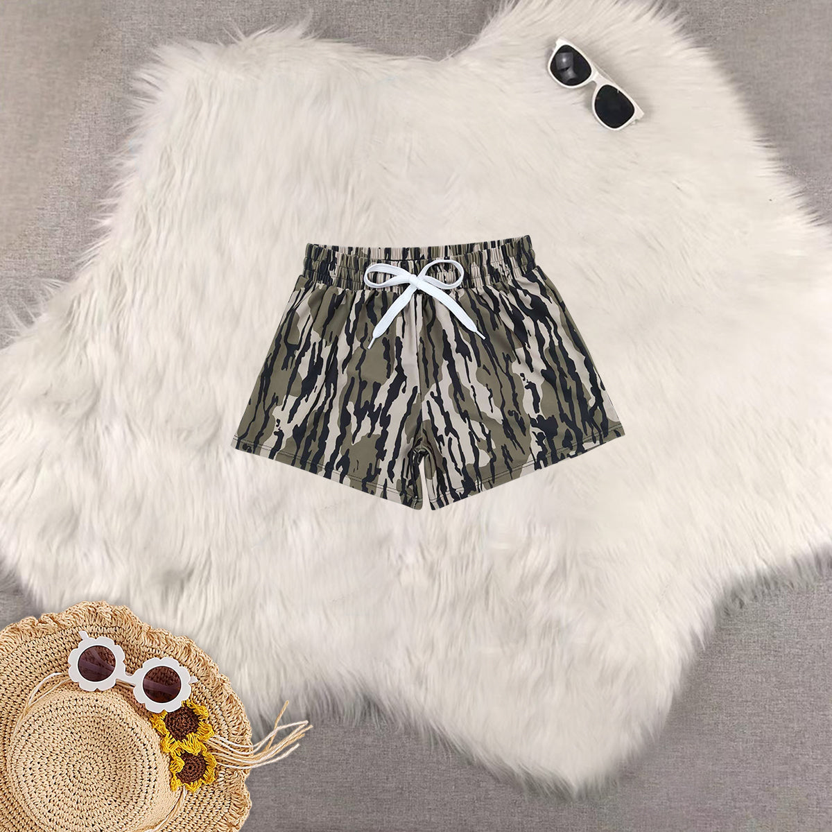 RTS NO MOQ Baby Boys Camouflage Trunks Bottoms Swimsuits