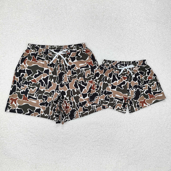 RTS NO MOQ Daddy and Me Baby Boys Camouflage Trunks Bottoms Swimsuits