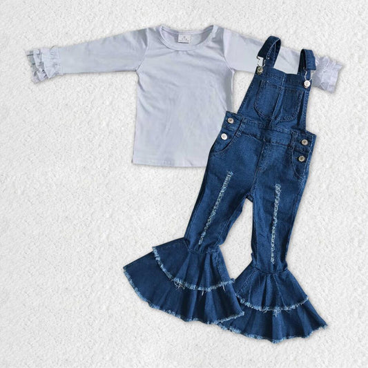 White top and overalls sets all size 3-6m -14-16t