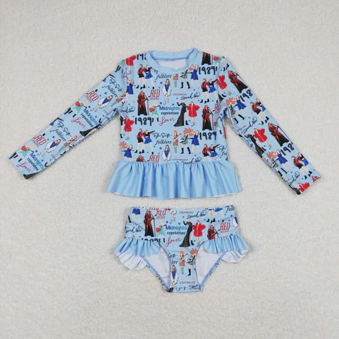 RTS Baby Girls Sibling Long Sleeve Singer Top Bummie Swimsuits