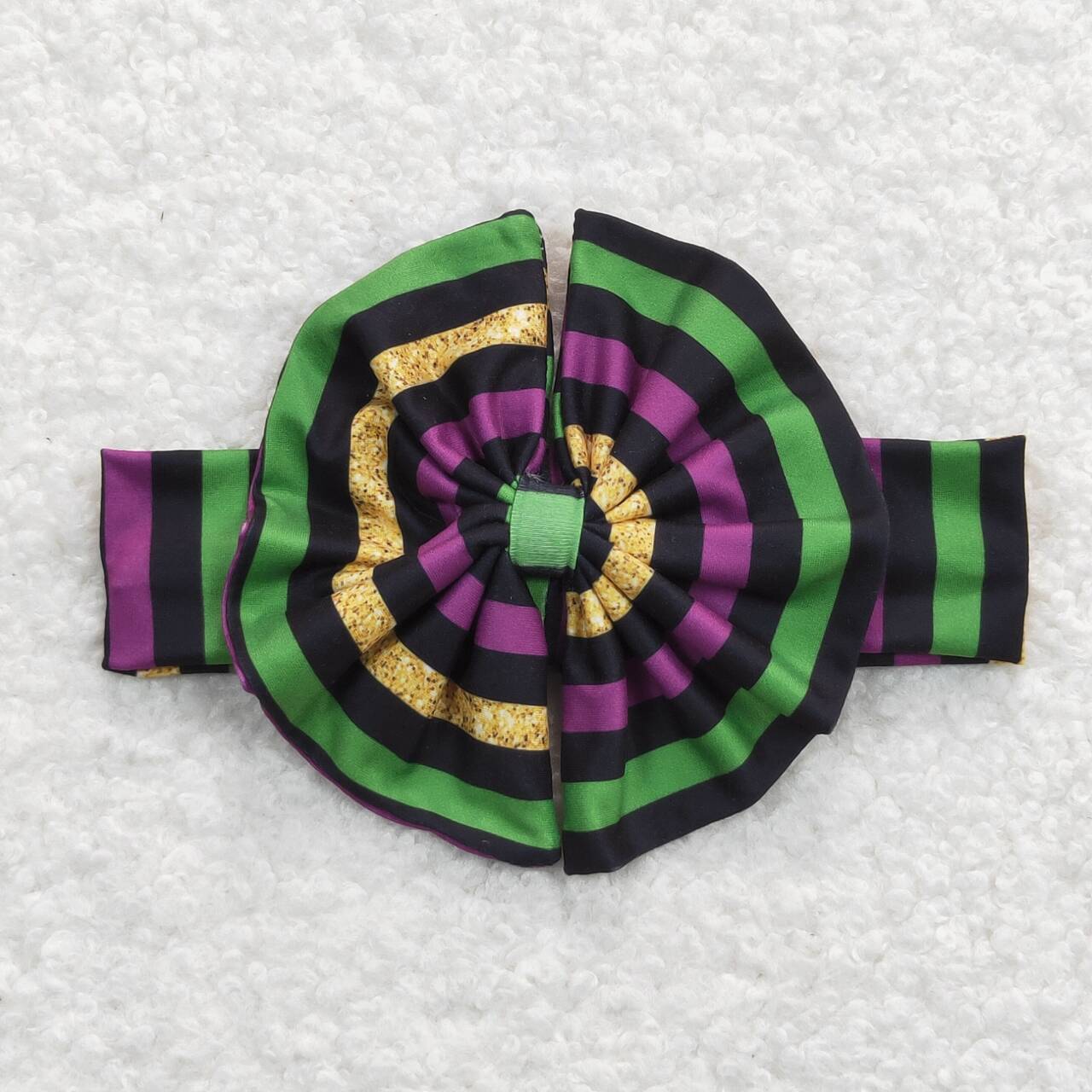 P0405 Purple green black gold striped trousers