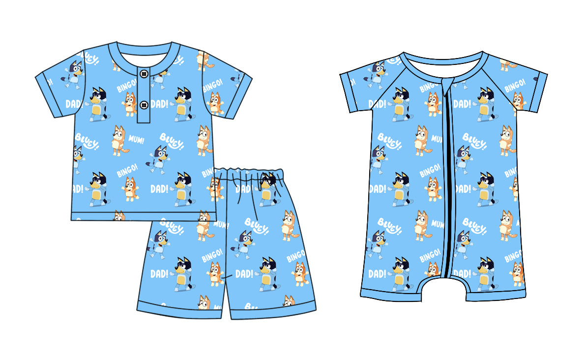 1.7 custom each style moq 5eta 4-6week Sibling Sister cartoon dog baby girl sets and boy romper match family design