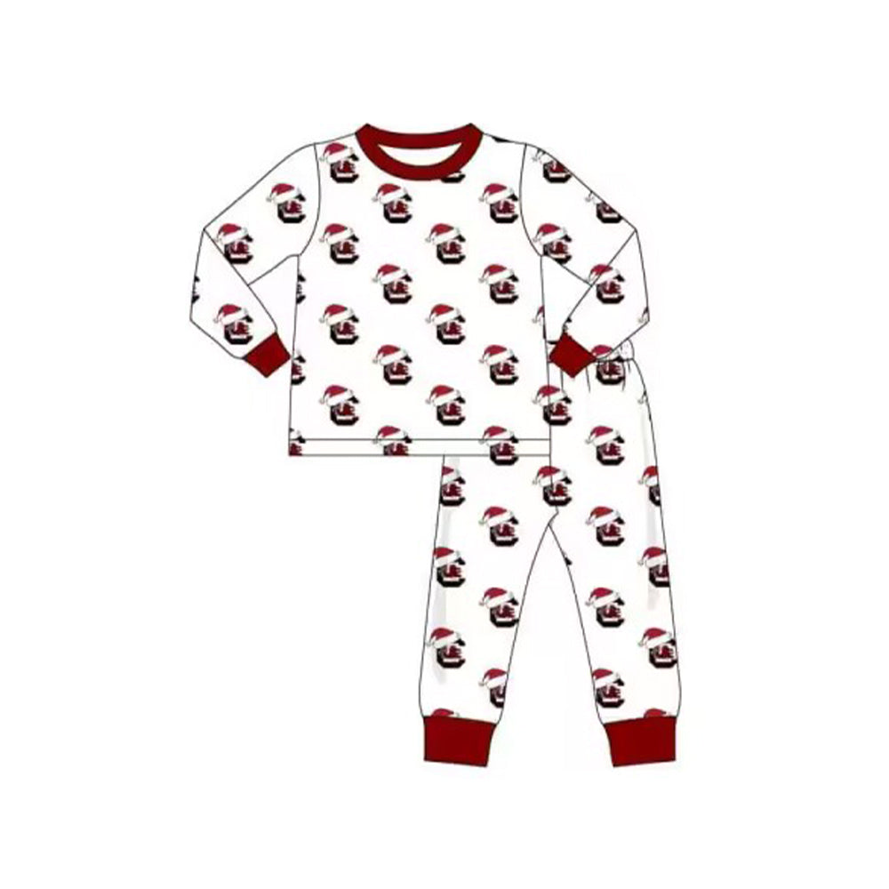 5.14custom each style moq 5eta 4-5week Sibling Sister south carolian print white girls and boys outfits and baby romper and dress match family design