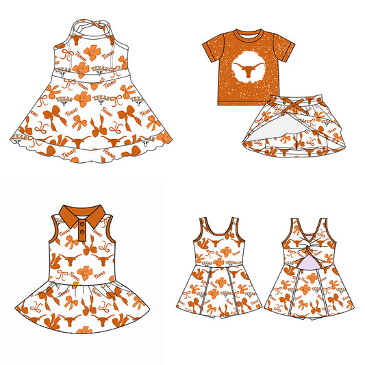 Custom moq 5 mix sizes summer teams baby girls clothes team short sleeve skirts shorts sets dress 1 and dress 2 and dress 3 and dress 4-25.5.23