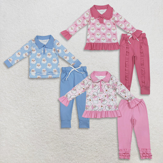 12/18m-7/8t RTS NO MOQ Sibling Baby boy girl clothes Christmas long-sleeved trousers pants suits