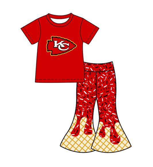 Custom moq 5 mix size milk silk summer teams baby girls clothes red short sleeve pants sets-25.11.25
