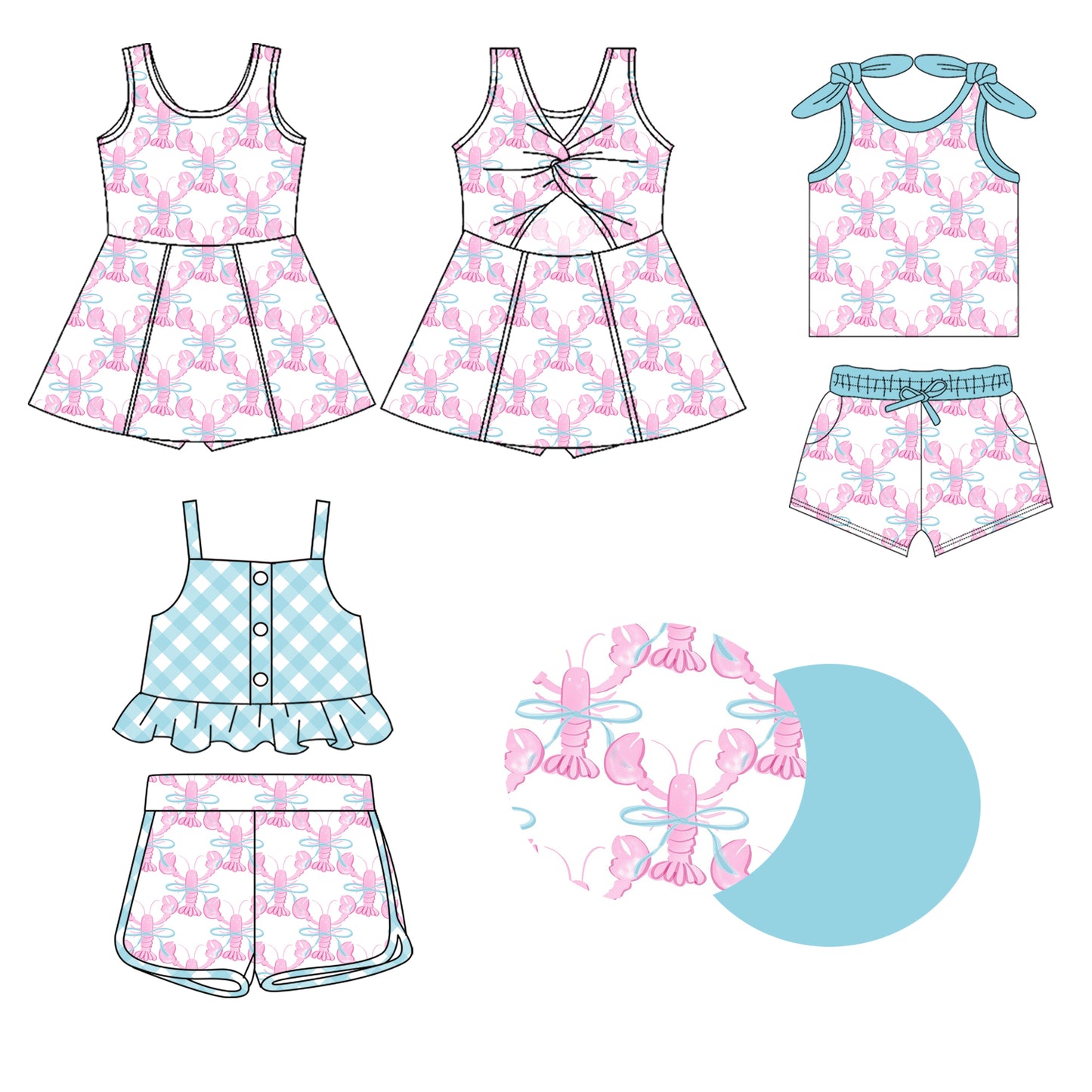 1.21 custom each style moq 5eta 4-6week Sibling Sister baby girl short sleeve shorts sets and sets 2 and dress match design