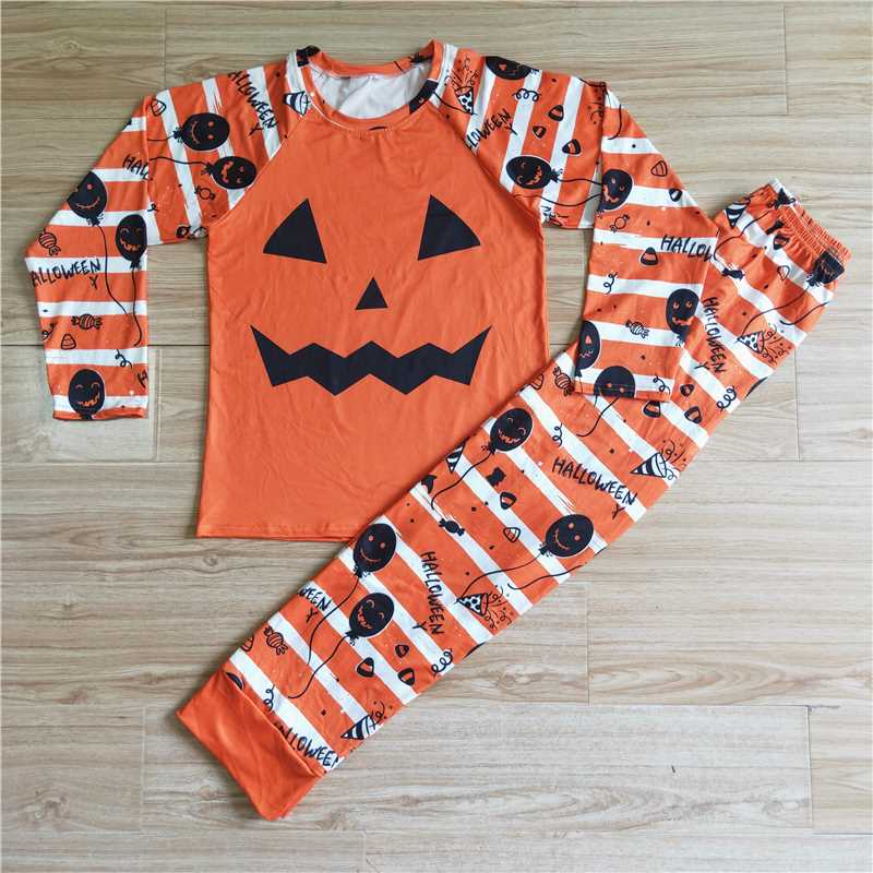 RTS Mommy and Me Family Pumpkin Pajama Sets for Adults and Kids Family Pajama Sets