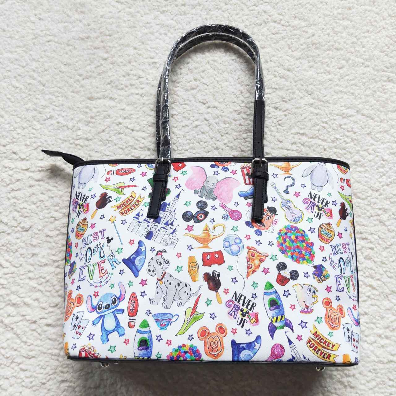 BA0111 Mickey Cartoon Character White Shoulder Bag