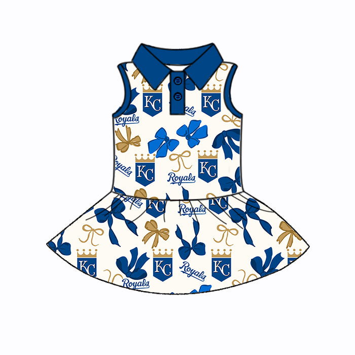 Custom moq 5 mix sizes summer teams baby girls clothes team blue short sleeve skirts shorts sets dress 1 and dress 2 and dress 3 and dress 4-25.5.22