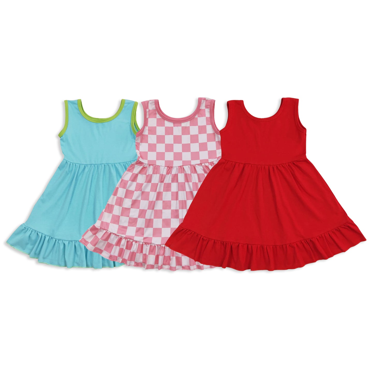 RTS NO MOQ Sibling baby girl clothes sleeveless dresses
