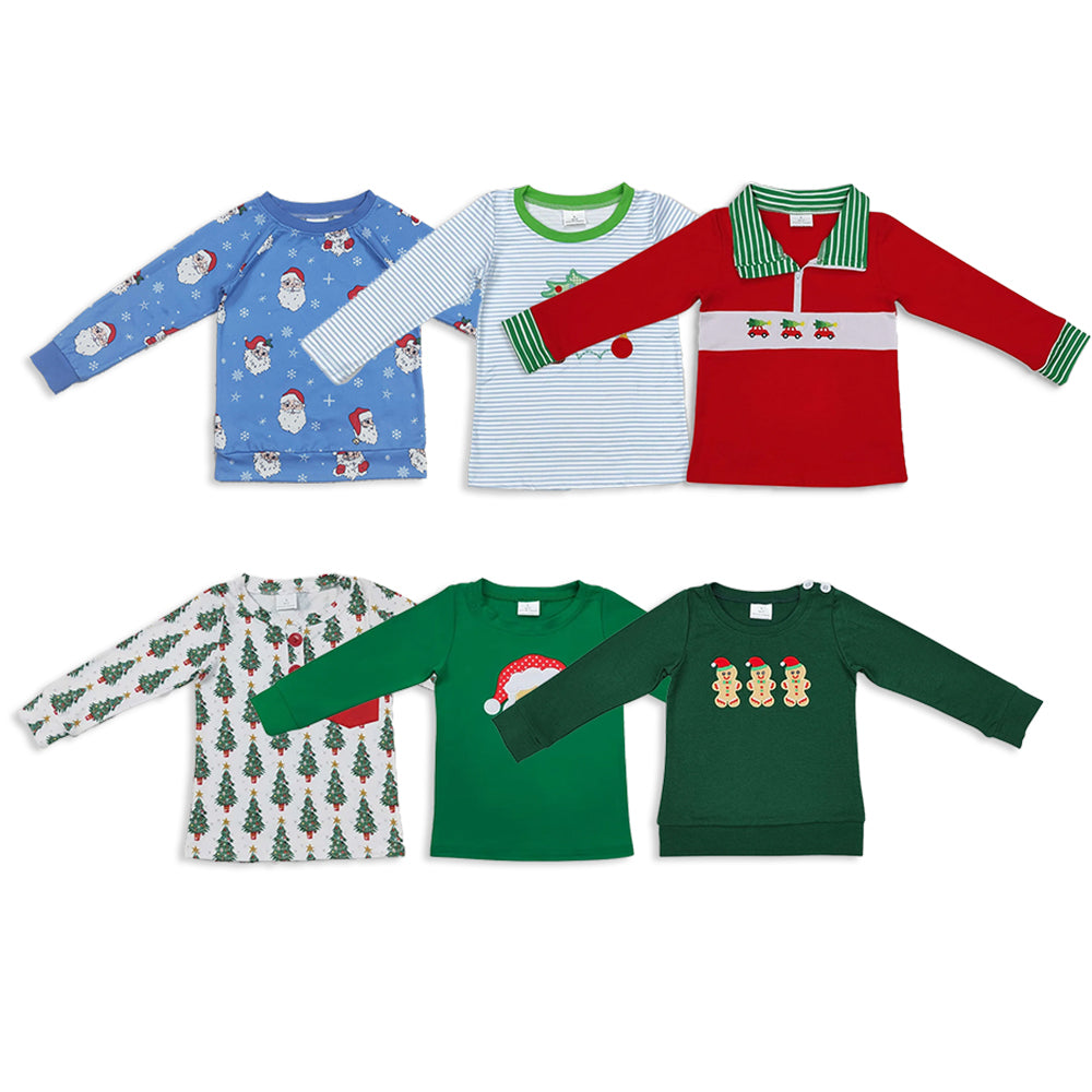 RTS NO MOQ Sibling Baby kid Christmas pullover long sleeve tops