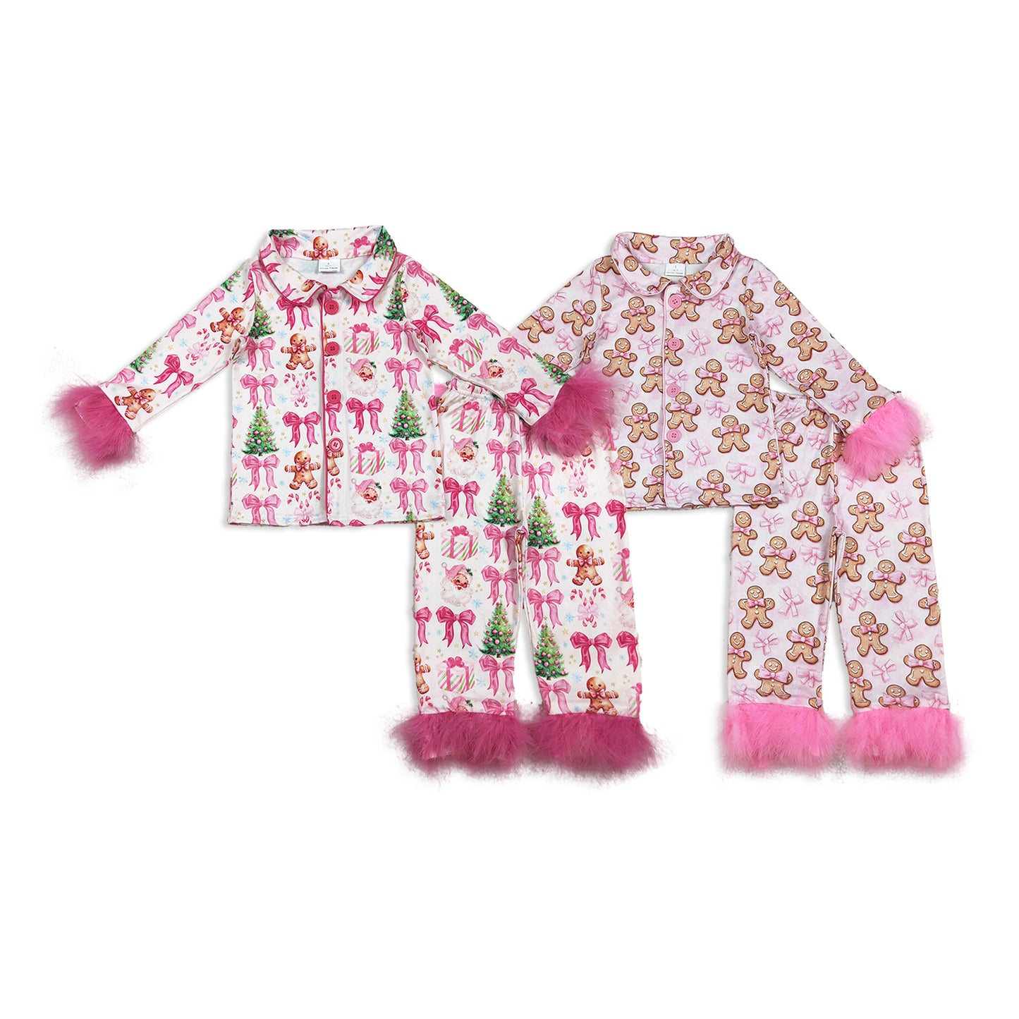 RTS NO MOQ Sibling baby girl clothes Christmas boot bow Plush long sleeve pants Sets