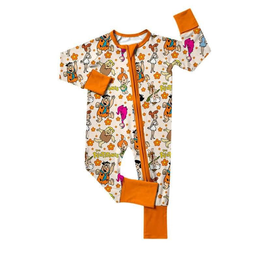 custom moq 5 eta 6-7 weeks baby boys clothes cartoon orange long sleeve summer romper