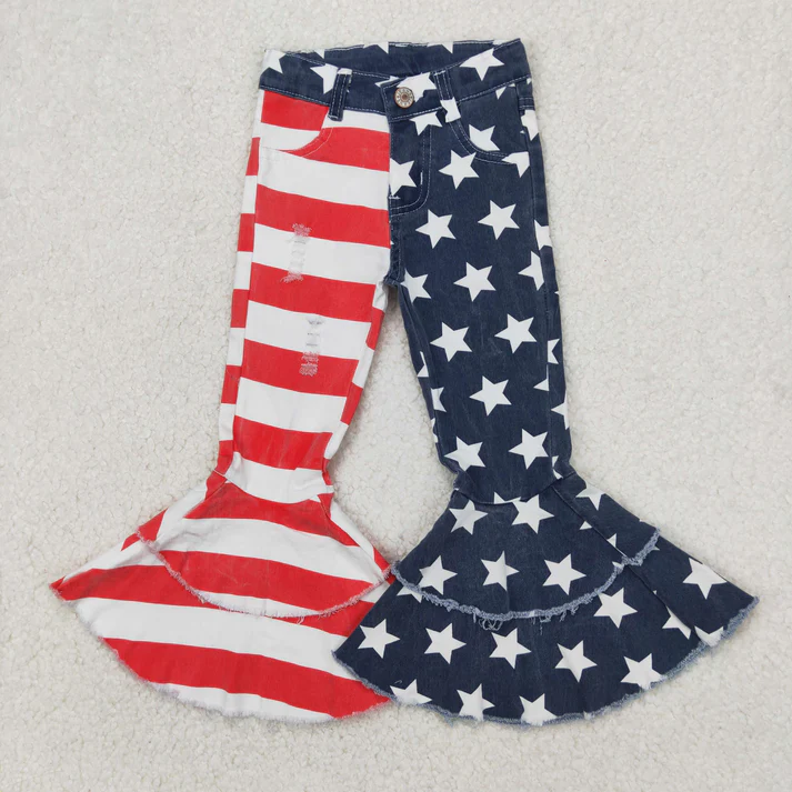 RTS NO MOQ Sibling Baby Girls Clothes Jeans: Flared & Ripped