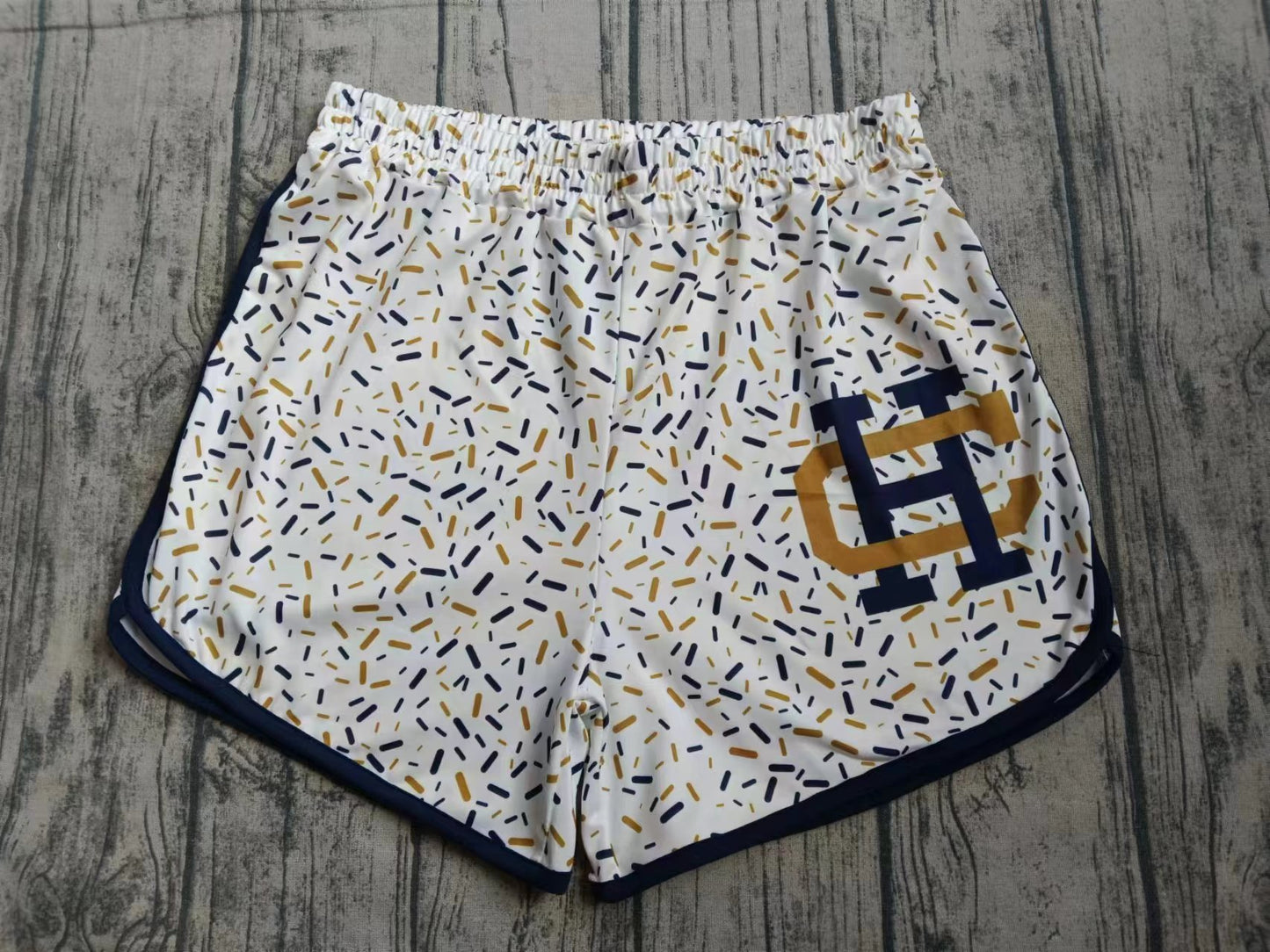 custom moq 3 eta 6-8weeks kids and adult Gold White Beach Summer Shorts