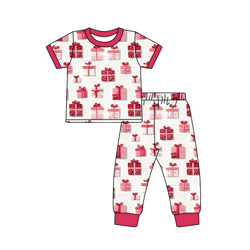 Custom moq 3 eta 7/8week moq 5 eta /4/5week gift pink short-sleeved trouser suit