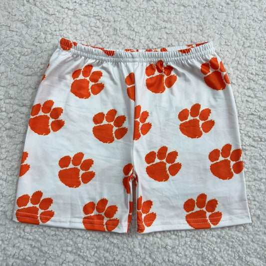 RTS SALES NO MOQ Paw Print Shorts Orange