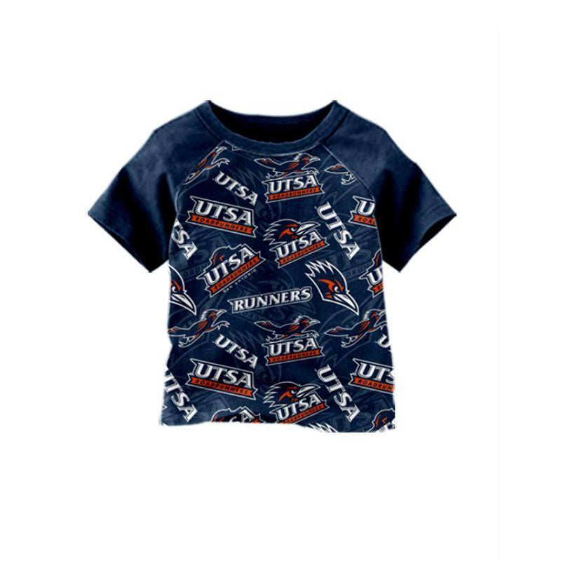 custom moq 3 team eta 6-8weeks team baby boys clothes navy blue short sleeves top