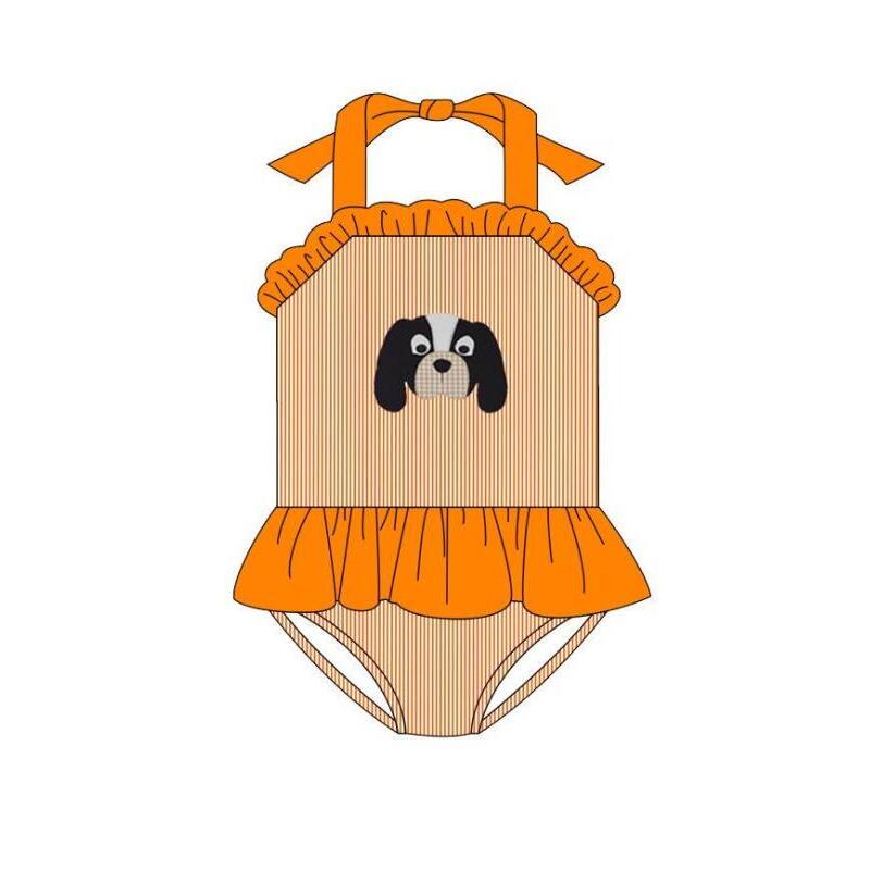 baby girl clothes team girl orange summer jumpsuit swimsuit beach wear