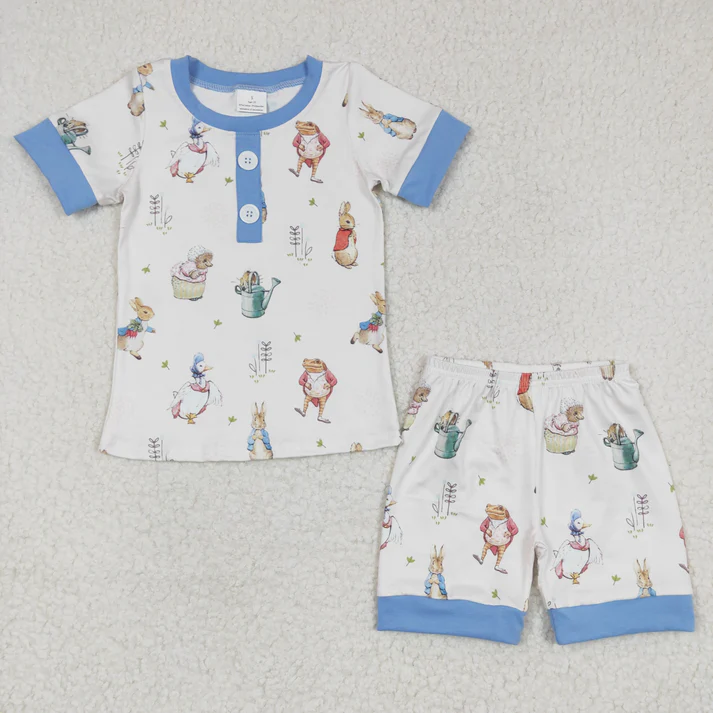 RTS NO MOQ Baby boy clothes easter Short Sleeve shorts Suit