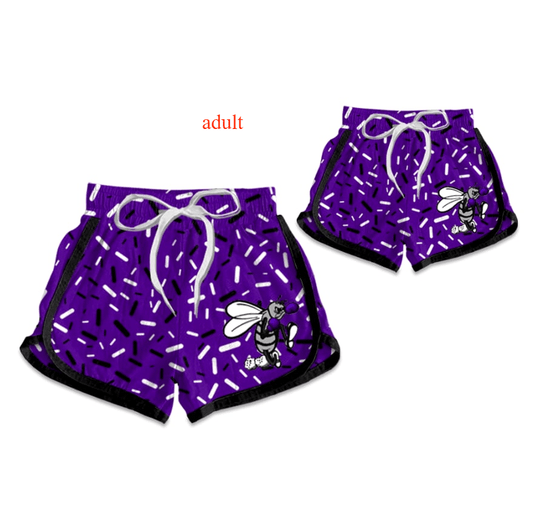 PRE ORDER Deadline July 30 custom no moq Children's boutique clothing Summer shorts purple bee ice cream shorts