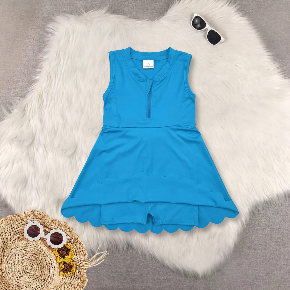 RTS NO MOQ baby girl clothes yoga suspender skirt sets