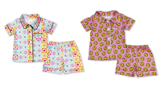 RTS NO MOQ Short-sleeved shorts pajamas girls pajamas short-sleeved shorts suit
